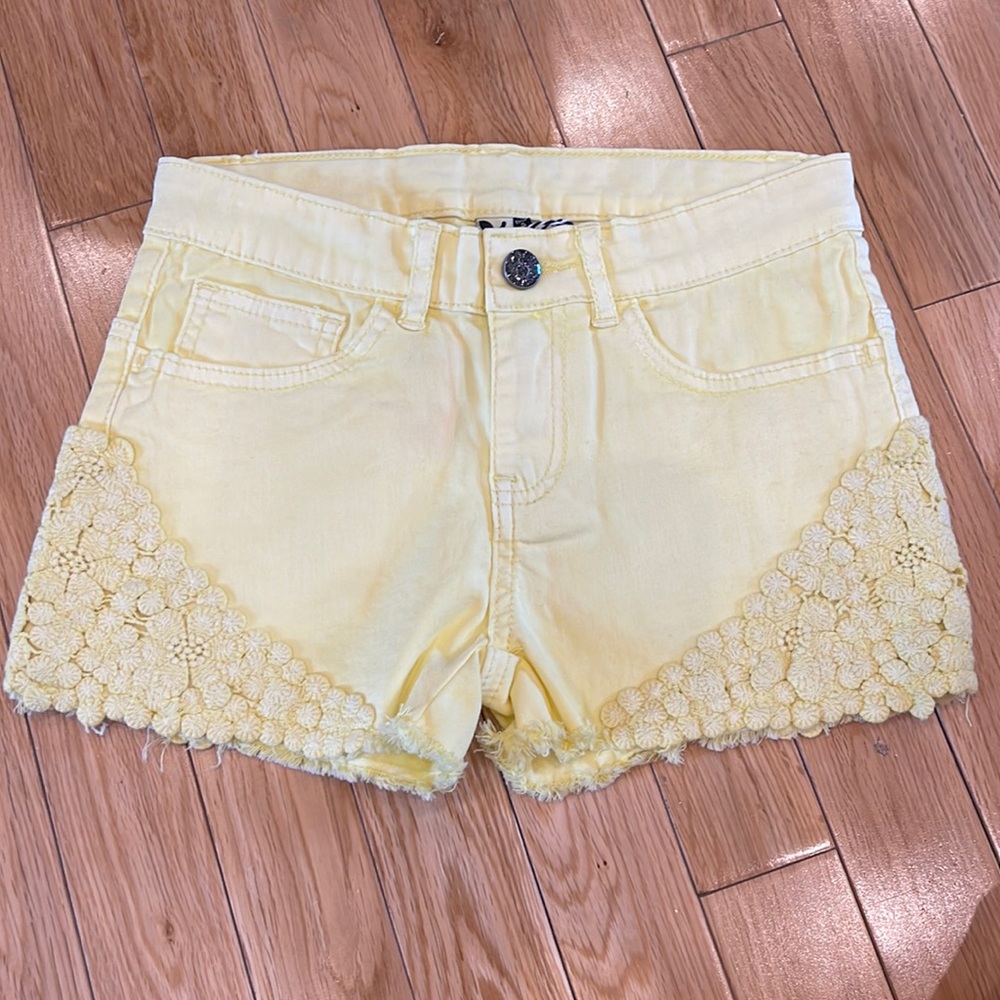 3 pommes romantic dreamer yellow jean shorts